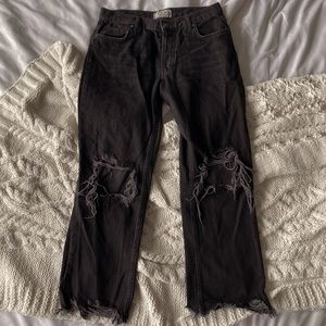 Free People Straight Cut-Off Jeans
